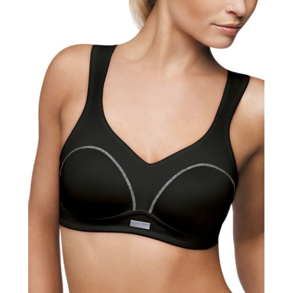 WonderBra High Impact Wire Free Sports Bra Womens 40C Black W5126